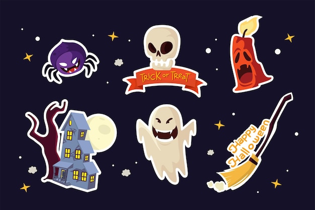 Premium Vector | Set of halloween sticker