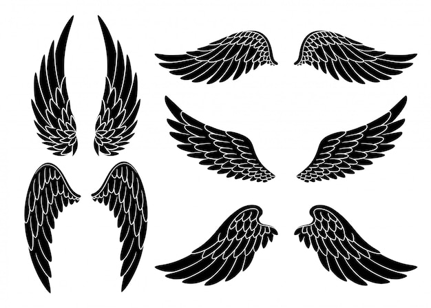 Download Free Set Of Hand Drawn Bird Or Angel Wings Of Different Shape In Open Use our free logo maker to create a logo and build your brand. Put your logo on business cards, promotional products, or your website for brand visibility.