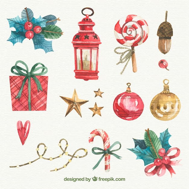 Free Vector | Set of hand drawn christmas ornaments