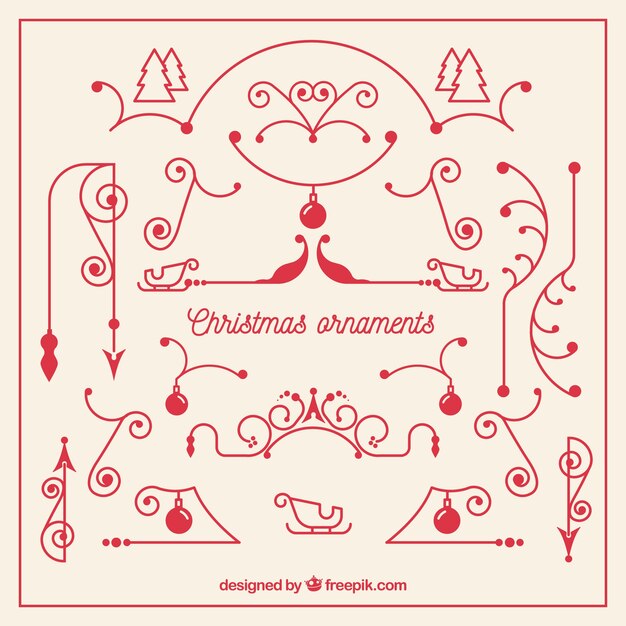 Free Vector | Set of hand-drawn christmas ornaments