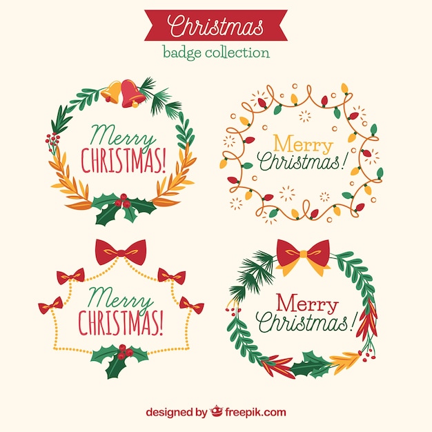 Free Vector | Set of hand drawn christmas wreaths