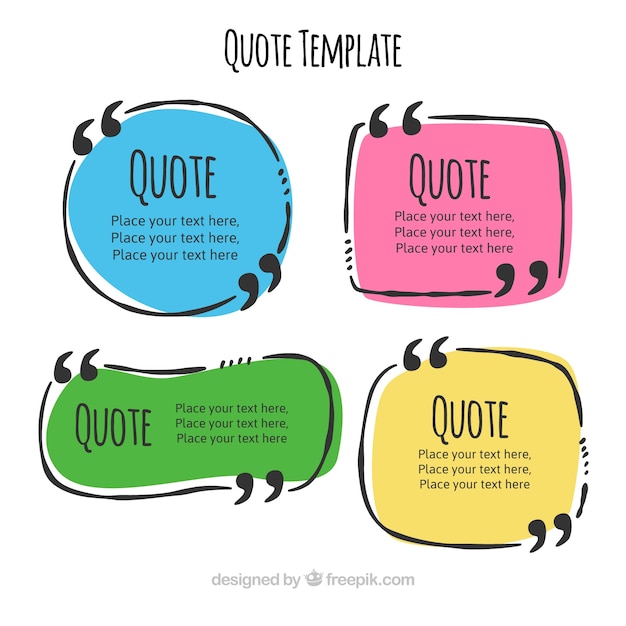 Free Vector | Set of hand drawn quote templates