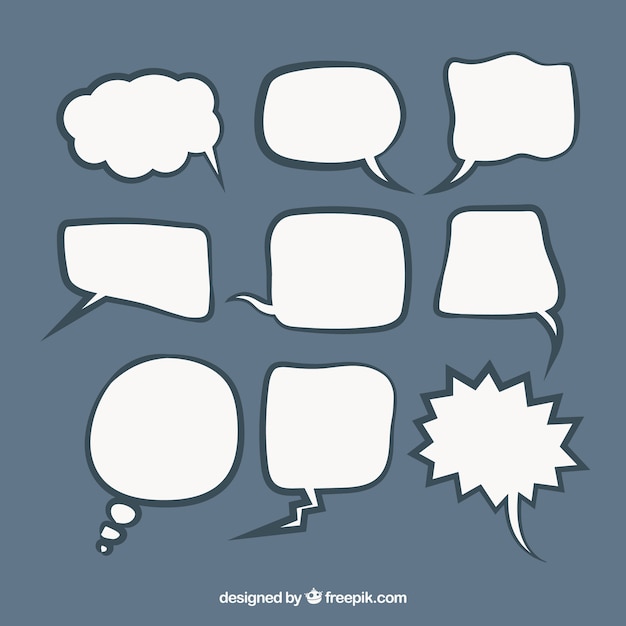 Set Of Hand Drawn Speech Bubbles | Free Vector