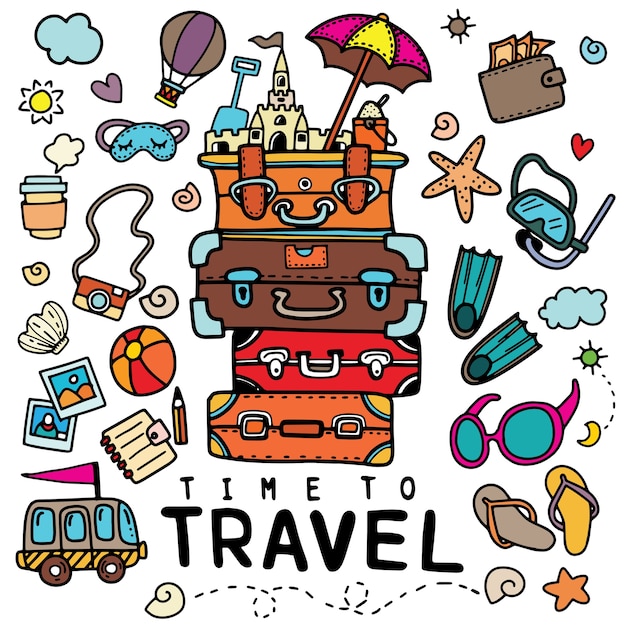 travel doodle set