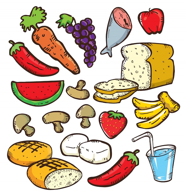 Download Free Set Of Healthy Food In Doodle Style Premium Vector Use our free logo maker to create a logo and build your brand. Put your logo on business cards, promotional products, or your website for brand visibility.