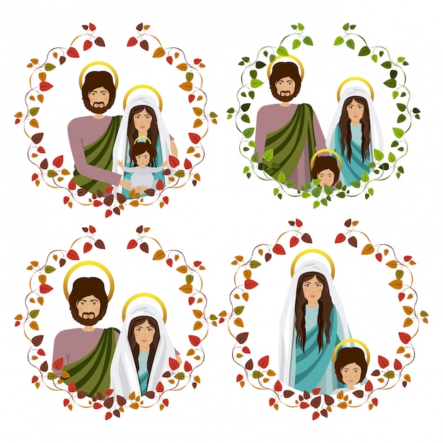 Download Premium Vector | Set of holy family