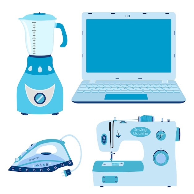Download Set of home appliances. Vector | Premium Download