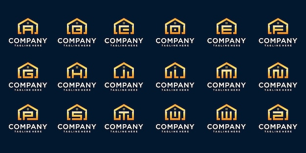 Premium Vector | Set of home logo combined with letter