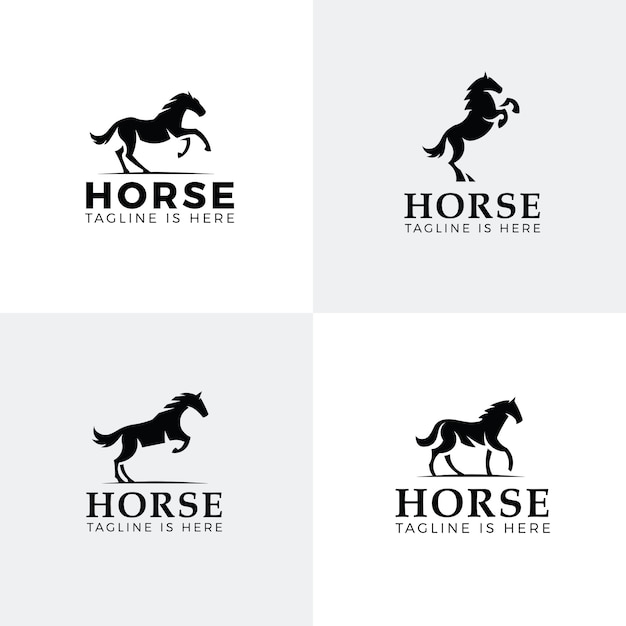 Premium Vector | Set of horse logos