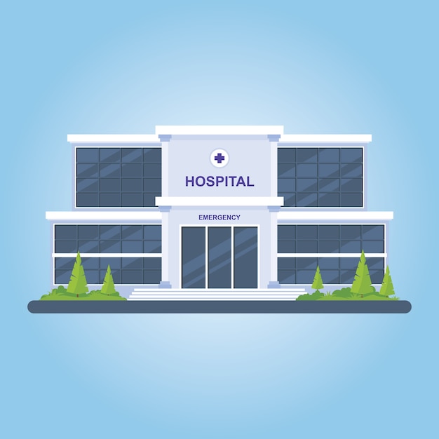 Premium Vector | Set of hospital building illustration