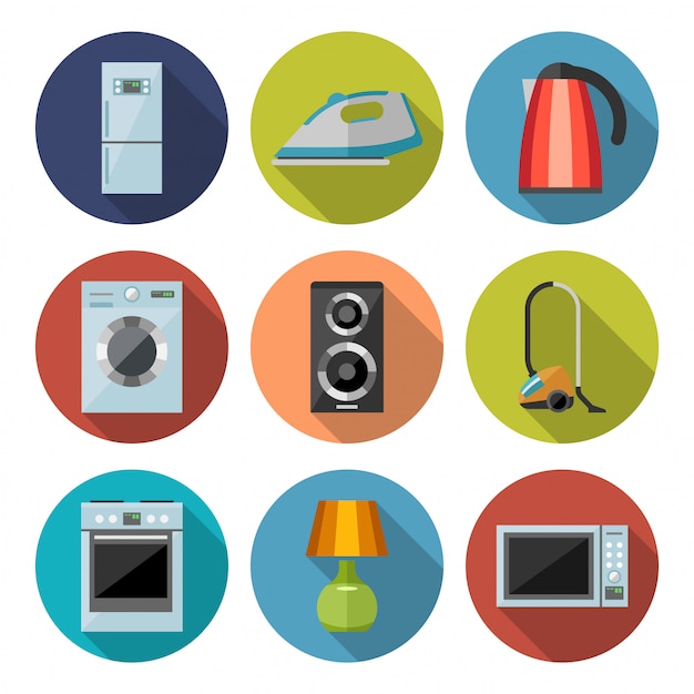 Download Free Set Of Household Appliances Flat Icons Premium Vector Use our free logo maker to create a logo and build your brand. Put your logo on business cards, promotional products, or your website for brand visibility.