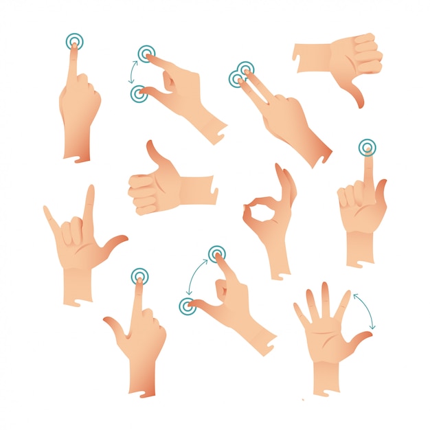 Premium Vector | Set of human hands applause tap helping action ...