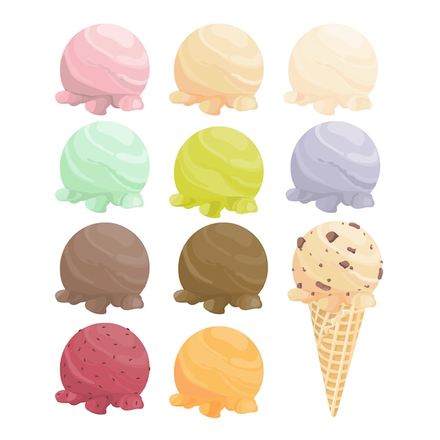 ice cream scoop vector