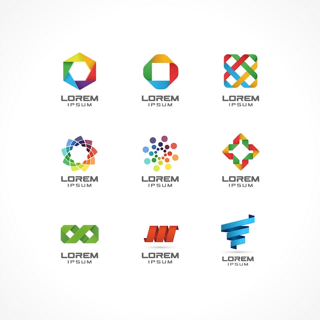 Download Free Set Of Icon Elements Abstract Logo Ideas For Business Company Use our free logo maker to create a logo and build your brand. Put your logo on business cards, promotional products, or your website for brand visibility.