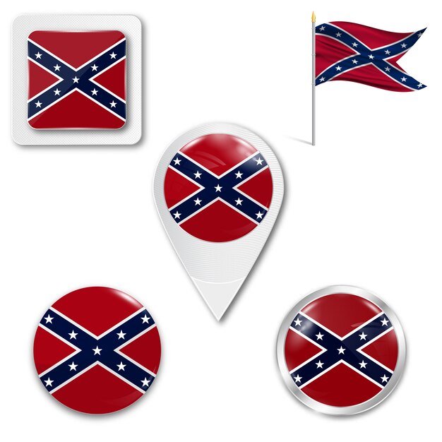 Download Set icons national flag of confederation | Premium Vector