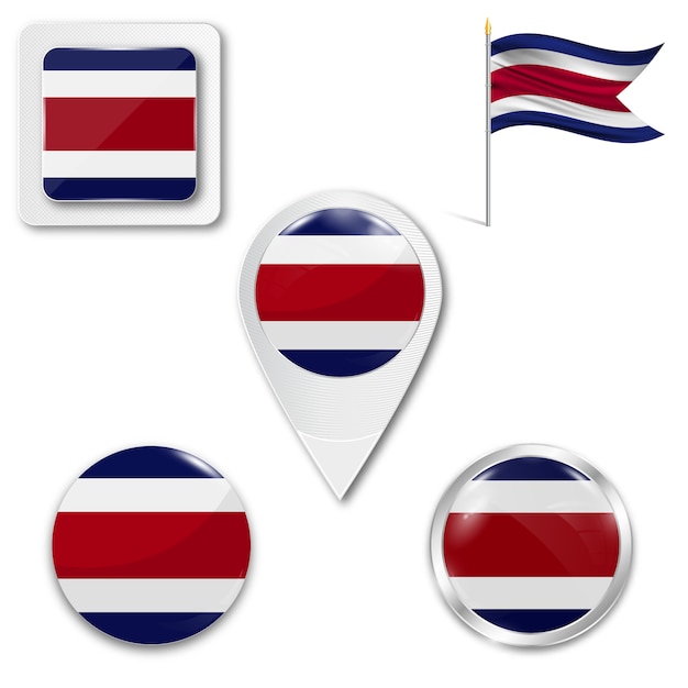 Download Free Set Icons National Flag Of Costa Rica Premium Vector Use our free logo maker to create a logo and build your brand. Put your logo on business cards, promotional products, or your website for brand visibility.