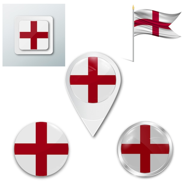 Download Set icons national flag of england | Premium Vector