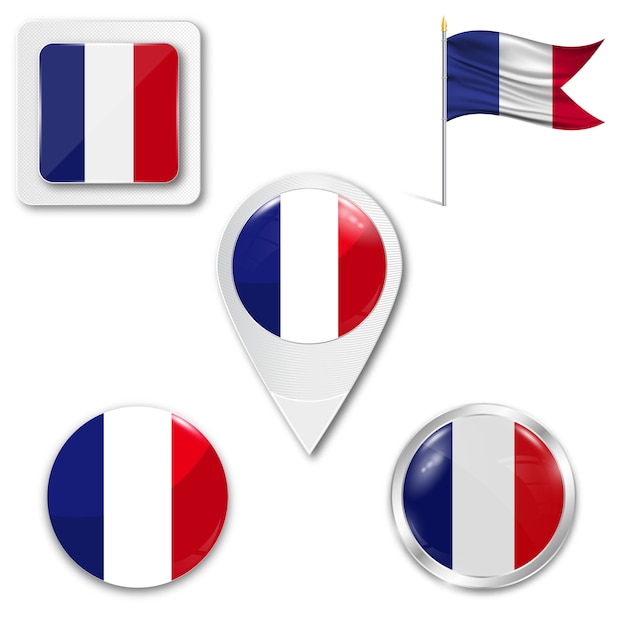 Download Premium Vector | Set icons national flag of france