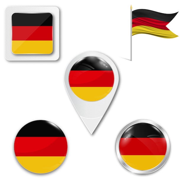 Download Set icons national flag of germany | Premium Vector