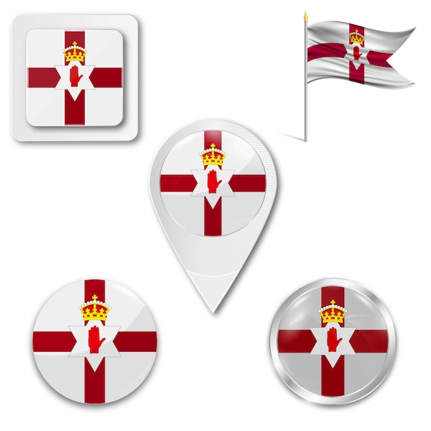 Download Set icons national flag of northern ireland | Premium Vector