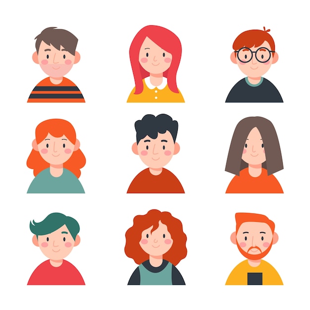 Free Vector Set Of Illustrated People Avatars