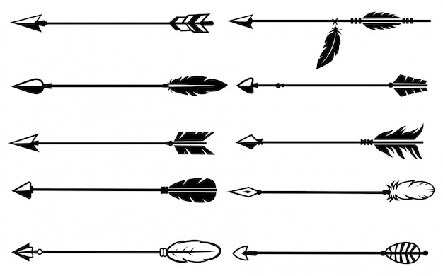 Download Set of indian arrows. collection of various ethnic tribal ...