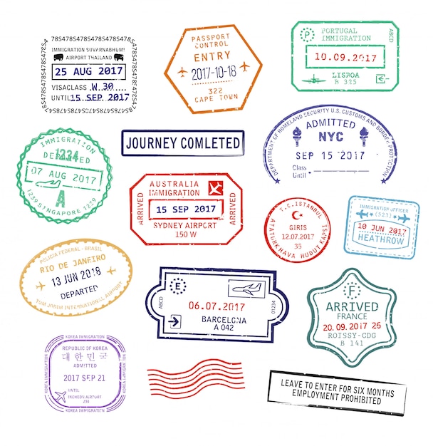 Download Free Set Of Isolated Visa Passport Stamps For Travel To Usa Sydney Use our free logo maker to create a logo and build your brand. Put your logo on business cards, promotional products, or your website for brand visibility.