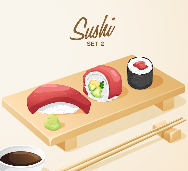 set platos sushi