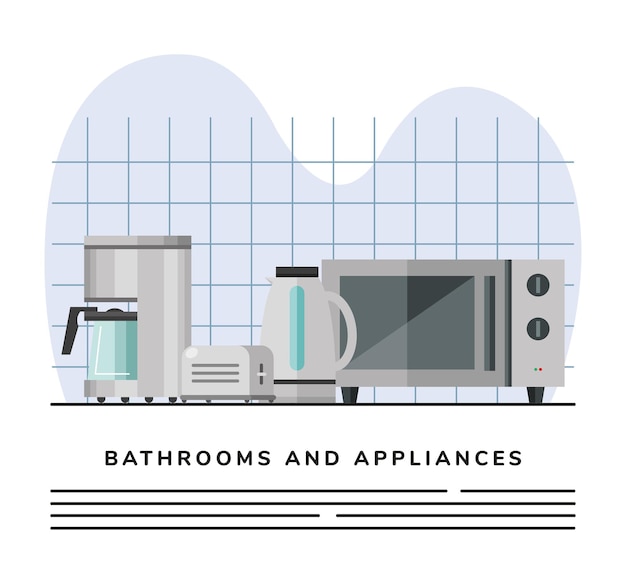 Premium Vector Set Of Kitchen Appliances Icons