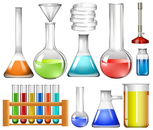 Premium Vector | Set of lab tools