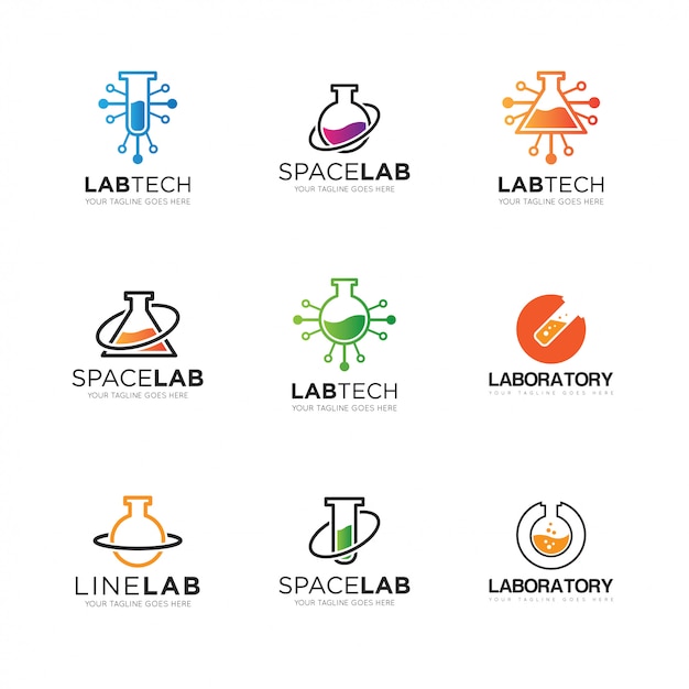 Download Free Set Laboratory Logo And Icon Vector Illustration Premium Vector Use our free logo maker to create a logo and build your brand. Put your logo on business cards, promotional products, or your website for brand visibility.