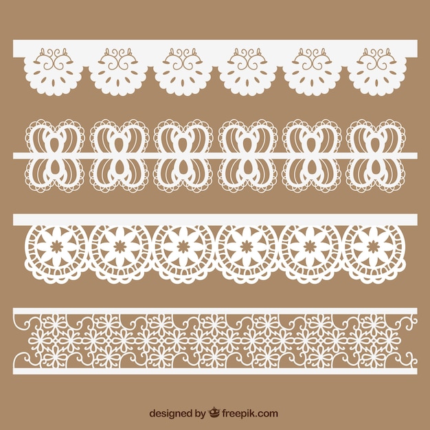 Download Set of lace borders Vector | Free Download