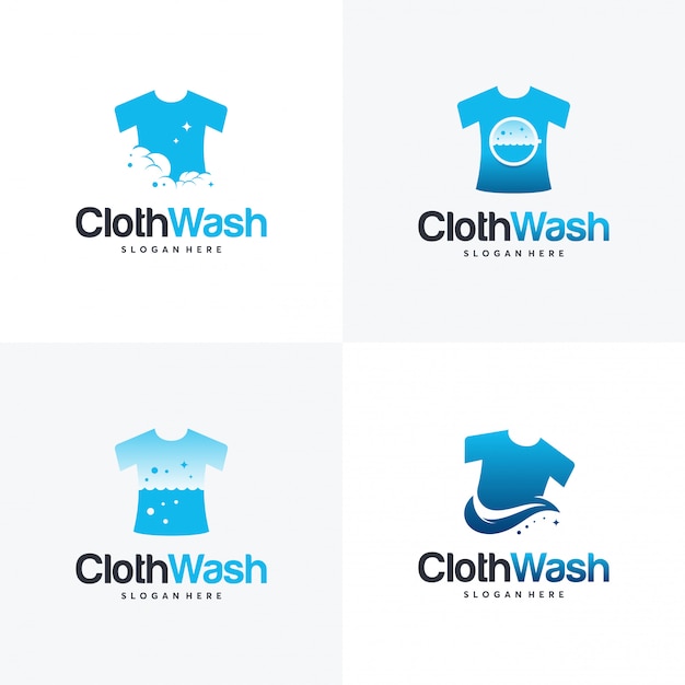 Download Free Set Of Laundry Logo Designs Cloth Wash Logo Concept Template Use our free logo maker to create a logo and build your brand. Put your logo on business cards, promotional products, or your website for brand visibility.