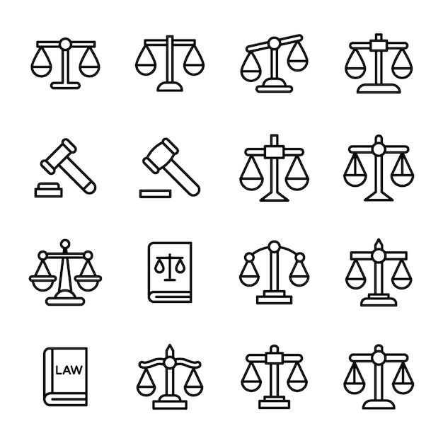 Premium Vector Set Of Law Line Icons