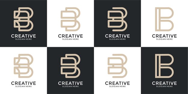 Premium Vector | Set Of Letter B Monogram Logo Design Template