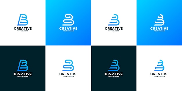 Premium Vector | Set Of Letter B Technology Style Logo Design