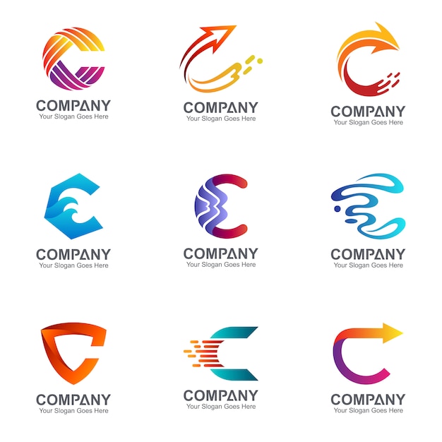 Download Free Set Of Letter C Logo Design Premium Vector Use our free logo maker to create a logo and build your brand. Put your logo on business cards, promotional products, or your website for brand visibility.