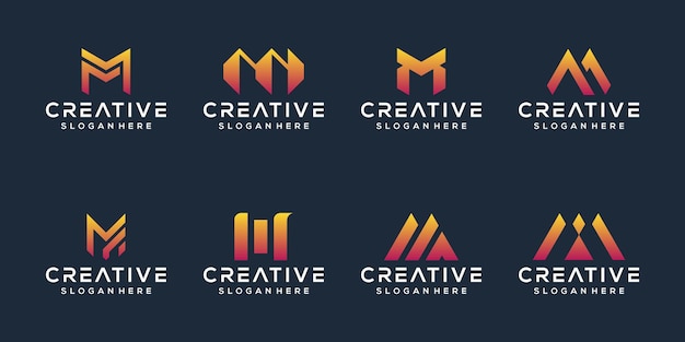 Premium Vector | Set of letter m logo design