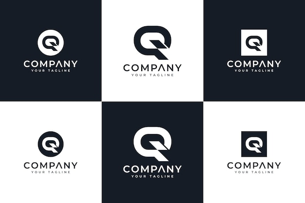 Premium Vector | Set of letter q logo creative design for all uses