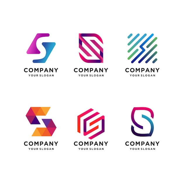 Set of letter s logo design collection, modern, gradient, abstract ...