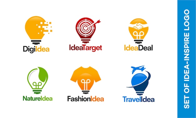 Download Free Set Of Light Bulb Logos Premium Vector Use our free logo maker to create a logo and build your brand. Put your logo on business cards, promotional products, or your website for brand visibility.