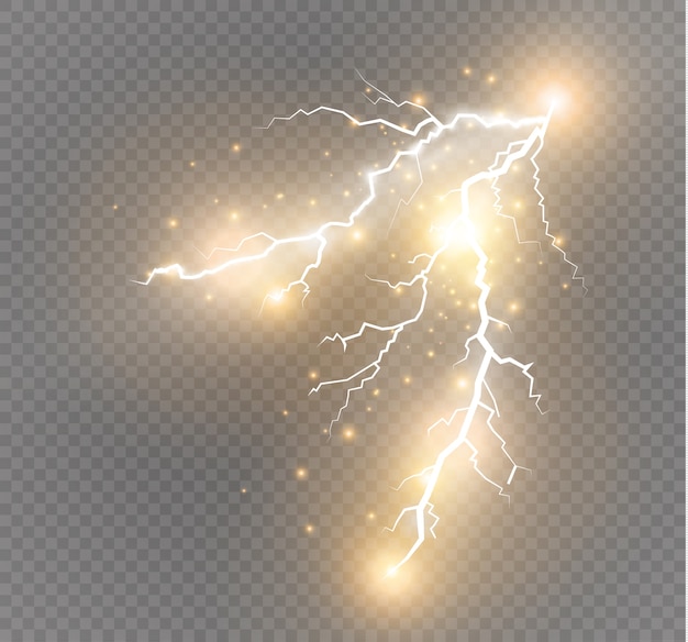 Premium Vector Set Of Lightnings Illustration