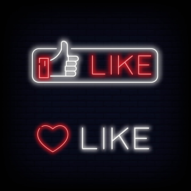 Download Free Set Like Neon Sign Symbol And Text Thumbs Up Facebook Like Use our free logo maker to create a logo and build your brand. Put your logo on business cards, promotional products, or your website for brand visibility.