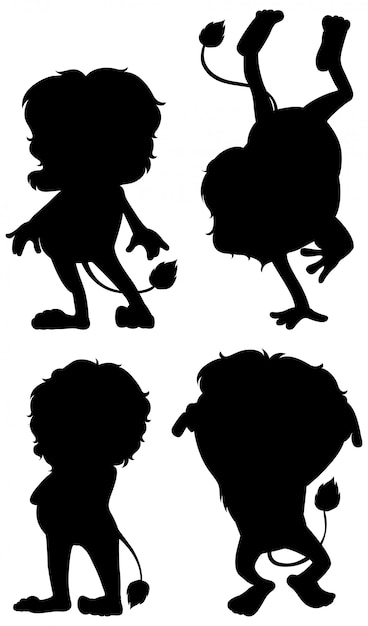 Download Set of lion silhouette | Free Vector