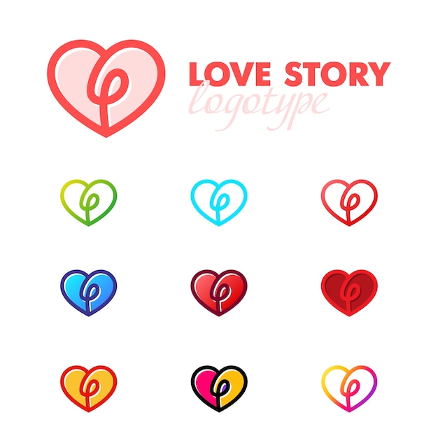Download Free Set Of The Love Heart Logo Valentine S Symbol Vector Shape Use our free logo maker to create a logo and build your brand. Put your logo on business cards, promotional products, or your website for brand visibility.