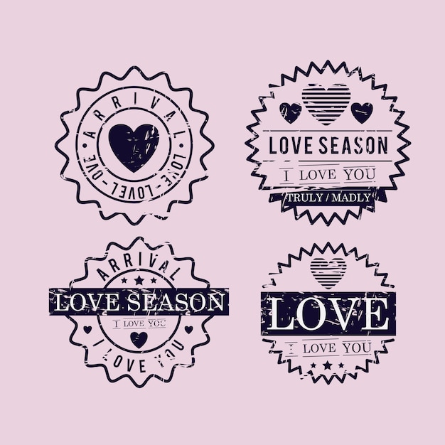 Premium Vector Set Love Seals Icons Vector Illustration Design