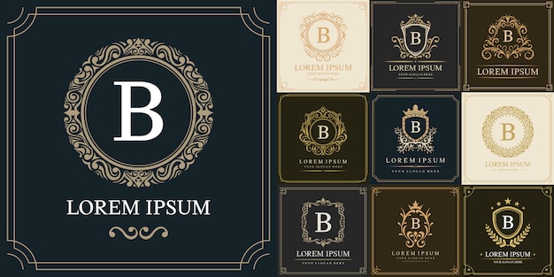 Premium Vector | Set Of Luxury Logo Template, Initial Letter Type B