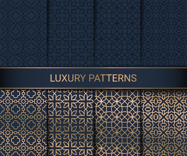 Set of luxury seamless patterns artwork,   illustration Premium Vector