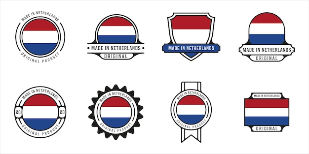 Premium Vector | Set of made in netherlands or holland logo outline ...