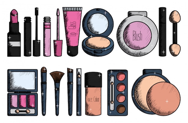 Download Free Set Of Make Up Accessories Drawing Free Vector Use our free logo maker to create a logo and build your brand. Put your logo on business cards, promotional products, or your website for brand visibility.